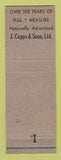 Matchbook Cover - Capp Men's Clothes Emerson Crawley Baldwin Park CA