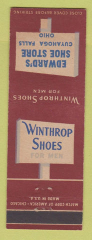 Matchbook Cover - Winthrop Men's Shoes Edward's Cuyahoga Falls OH