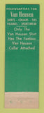 Matchbook Cover - Van Heusen Men's Clothes McCloughan's Danville PA