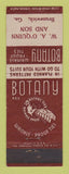 Matchbook Cover - Botany 5MEn's Ties Clothes WA O'Quinn Brunswick GA WEAR