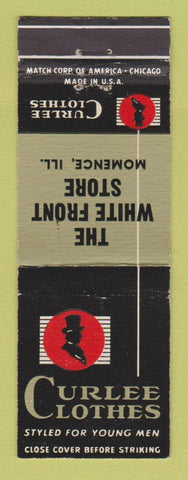 Matchbook Cover - Curlee Men's Clothes White Front Store Momence IL