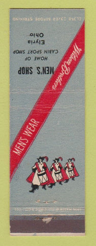 Matchbook Cover - Wilson Brothers Men's Clothes Elyria OH