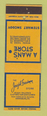 Matchbook Cover - Joseph Freedman Men's Clothes Harrisburg PA WEAR