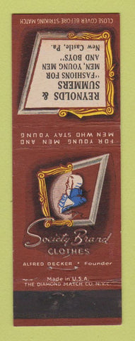 Matchbook Cover - Society Brand Men's Clothes New Castle PA Reynold Summers