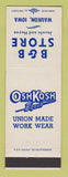 Matchbook Cover - OshKosh G'gosh Work Clothes B&B Waukon IA