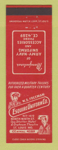 Matchbook Cover - Esquire Uniform Company St Louis MO