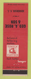 Matchbook Cover - Timely Men's Clothes Henderson NC Geo Rose
