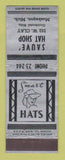 Matchbook Cover - Sauve' Women's Hats Muskegon MI ADVANCE