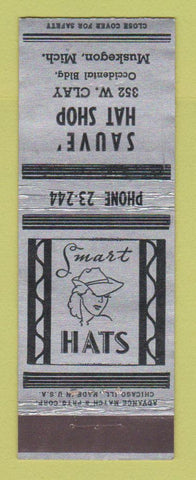 Matchbook Cover - Sauve' Women's Hats Muskegon MI ADVANCE