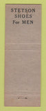 Matchbook Cover - Stetson Men's Shoes CJ Crego Harrisburg PA