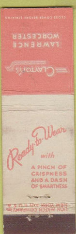 Matchbook Cover - Clayton's Lawrence Worcester MA Midget