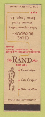 Matchbook Cover - Rand Men's Shoes Chas Burgdorf Baton Rouge LA