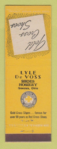 Matchbook Cover - Gold Cross Shoes Lyle DeVoss Geneva OH