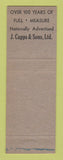 Matchbook Cover - Capps Men's Clothes Hall & Son Peru IN