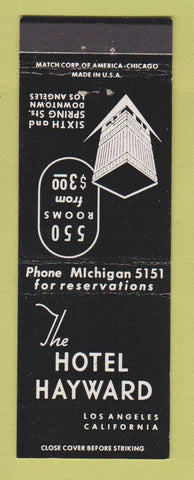 Matchbook Cover - Hotel Hayward Los Angeles CA