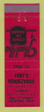 Matchbook Cover - Tony's Rendezvous Los Banos CA