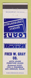 Matchbook Cover - Fred Gray Loans Los Angeles CA