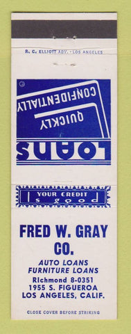 Matchbook Cover - Fred Gray Loans Los Angeles CA