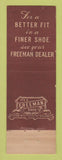Matchbook Cover - Freeman Men's Shoes Lauderbach Hazleton PA