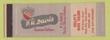 Matchbook Cover - PH Davis Men's Clothes Seeley's Rapid City SD