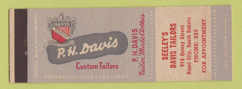 Matchbook Cover - PH Davis Men's Clothes Seeley's Rapid City SD