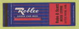 Matchbook Cover - Roblee Men's Shoes Rube & Scott Little Rock AR