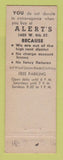Matchbook Cover - Alert Clothes Cleveland OH