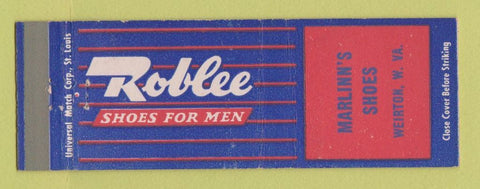 Matchbook Cover - Roblee Men's Shoes Marlinn's Weirton WV