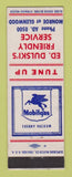 Matchbook Cover - Mobil oil gas Ed Dulski's  LAMINATED