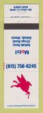Matchbook Cover - Mobil oil gas DeKalb IL