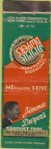 Matchbook Cover - Jimmie Dwyers New York City Midget