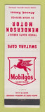 Matchbook Cover - Mobil oil gas Henderson Motor Atwood KS Swatara Cafe
