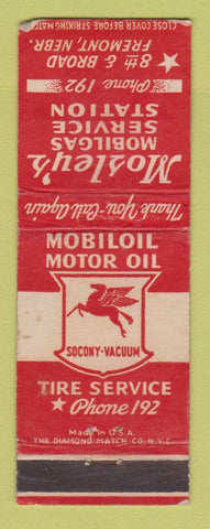 Matchbook Cover - Mobil oil gas Mosley's Fremont NE WEAR