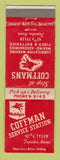 Matchbook Cover - Mobil oil gas Coffman Topeka KS`