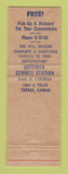 Matchbook Cover - Mobil oil gas Coffman Topeka KS`