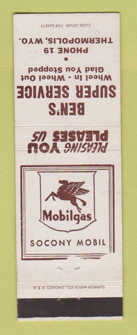 Matchbook Cover - Mobil oil gas Ben's Thermopolis WY low phone #