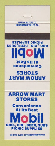 Matchbook Cover - Mobil oil gas Arrow Mart