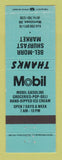 Matchbook Cover - Mobil oil gas Bel Moor Shurfast Morristown OH