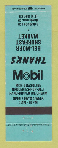 Matchbook Cover - Mobil oil gas Bel Moor Shurfast Morristown OH