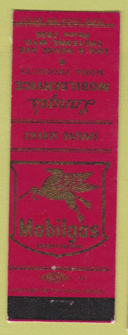 Matchbook Cover - Mobil oil gas Lange's Cheyenne WY LAMINATED