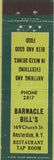 Matchbook Cover - Barnacle Billl's Amsterdam NY Midget