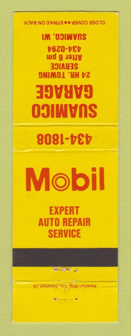 Matchbook Cover - Mobil oil gas Suamico WI