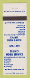 Matchbook Cover - Mobil oil gas Blum's Union Grove WI