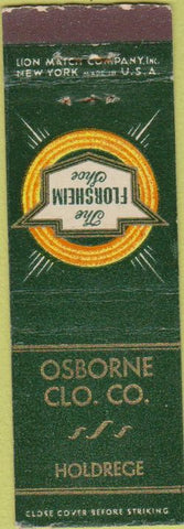 Matchbook Cover - Florsheim Shoes Holdredge NE Midget