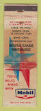Matchbook Cover - Mobil oil gas Southtown Joliet IL POOR