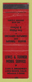 Matchbook Cover - Mobil oil gas Lewis & Turner Long Beach CA WEAR LAMINATED
