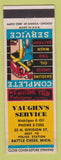 Matchbook Cover - Mobil oil gas Vaughn's Battle Creek MI
