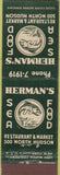 Matchbook Cover - Herman's Sea Food  Midget