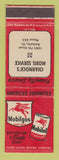 Matchbook Cover - Mobil oil gas Charnock's Rochelle IL low phone #