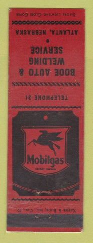 Matchbook Cover - Mobil oil gas Booe Auto Atlanta NE low phone # LAMINATED